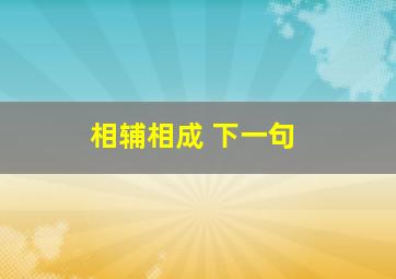 相辅相成 下一句